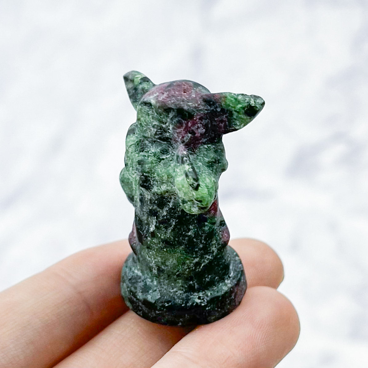 1.5 Inch Ruby in Zoisite Grogu Carving P18