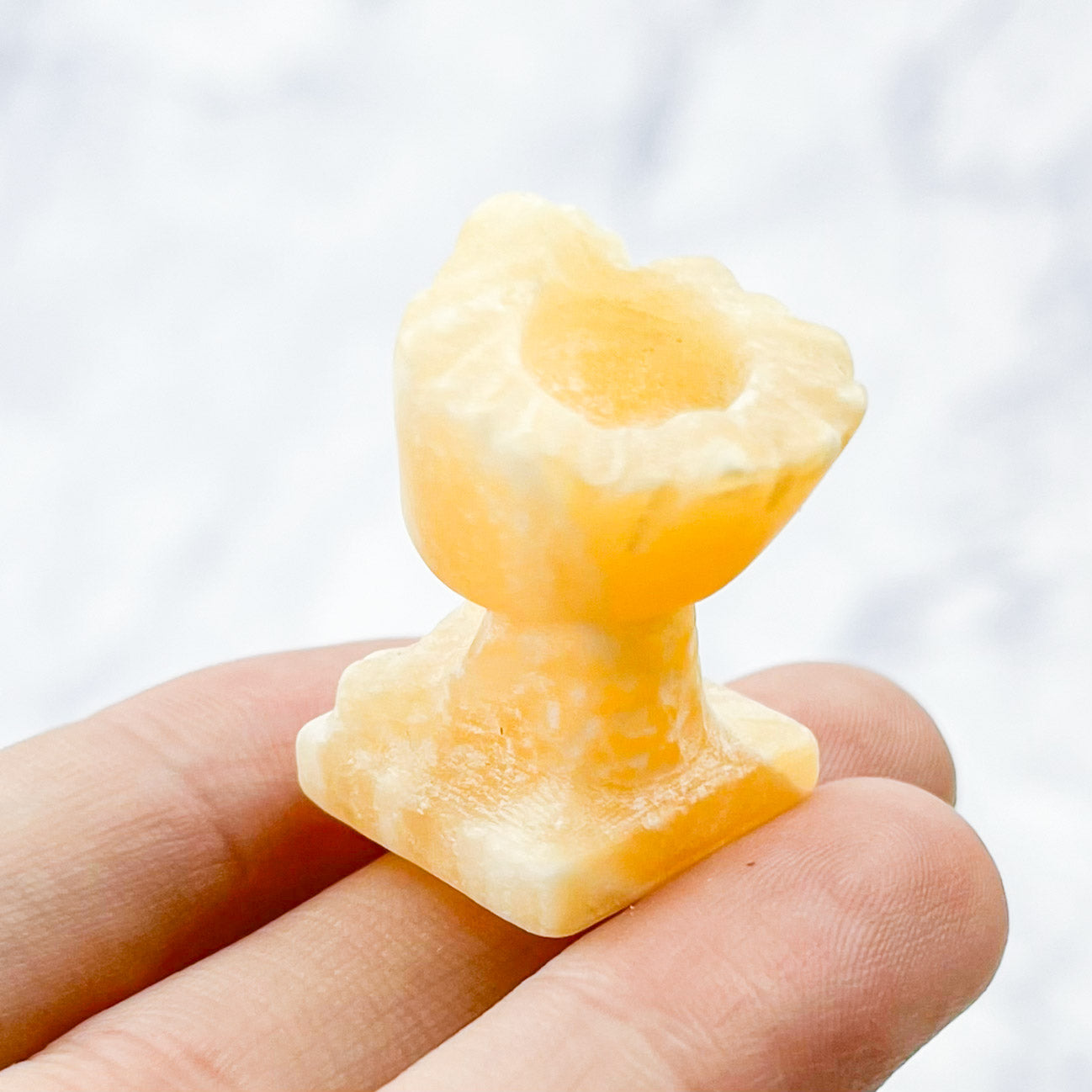 1.25 Inch Yellow Calcite Groot Carving T18