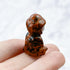 1 Inch Mahogany Obsidian Buddha Carving W10