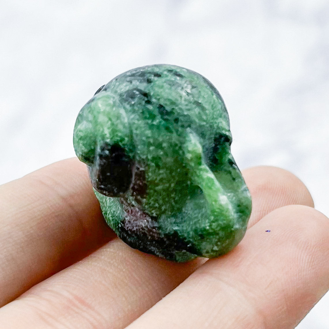 1 Inch Ruby in Zoisite Snail Carving P15