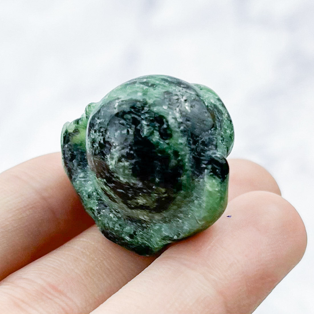 1 Inch Ruby in Zoisite Snail Carving P15