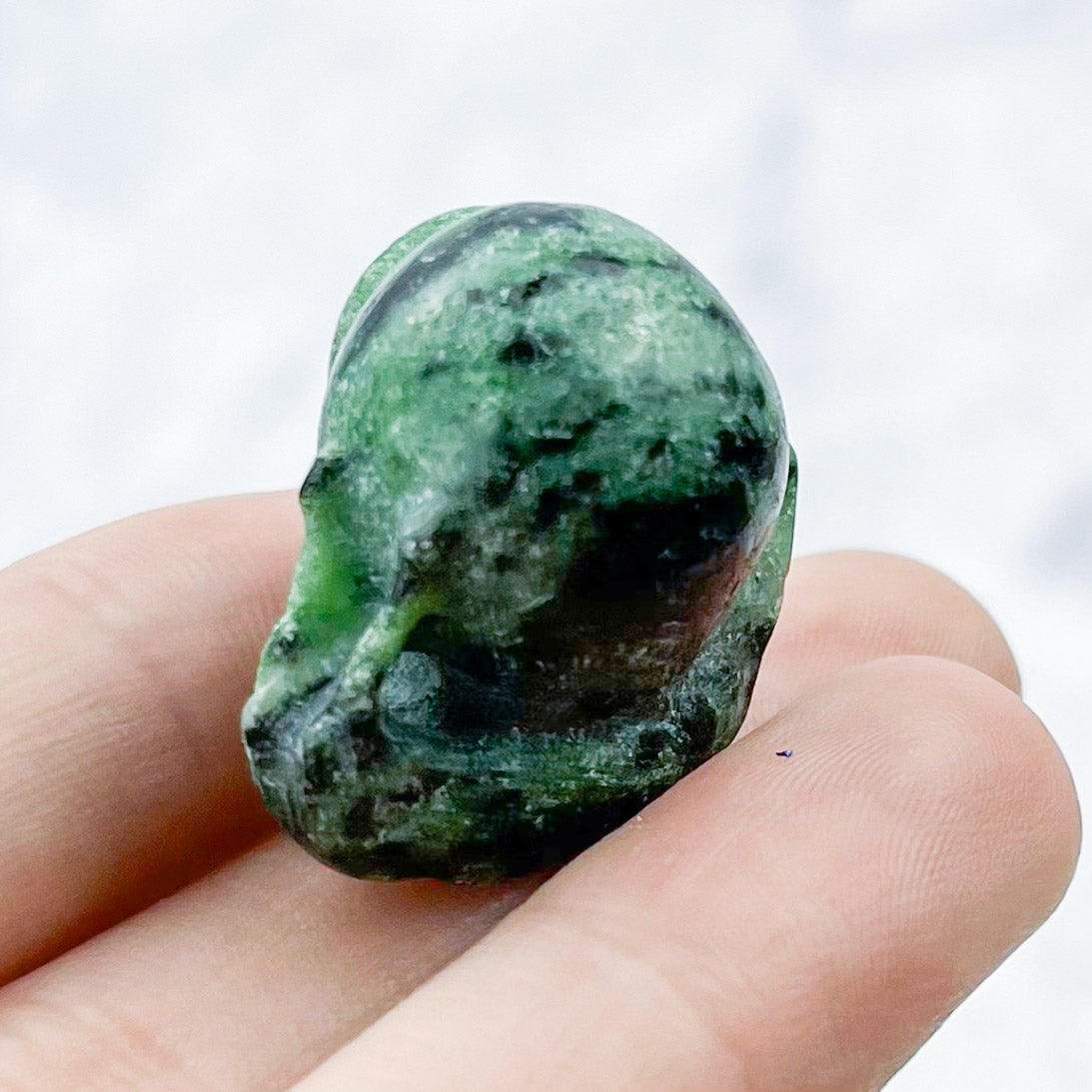 1 Inch Ruby in Zoisite Snail Carving Q15