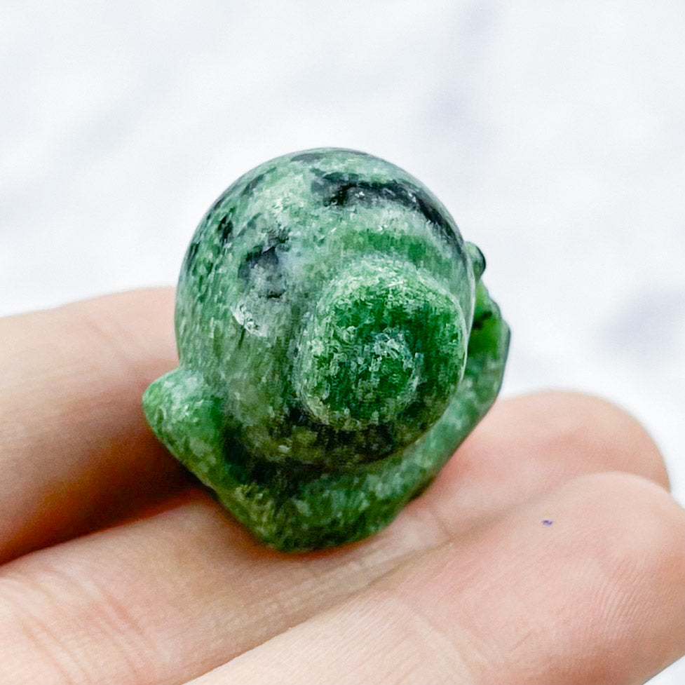 1 Inch Ruby in Zoisite Snail Carving Q15