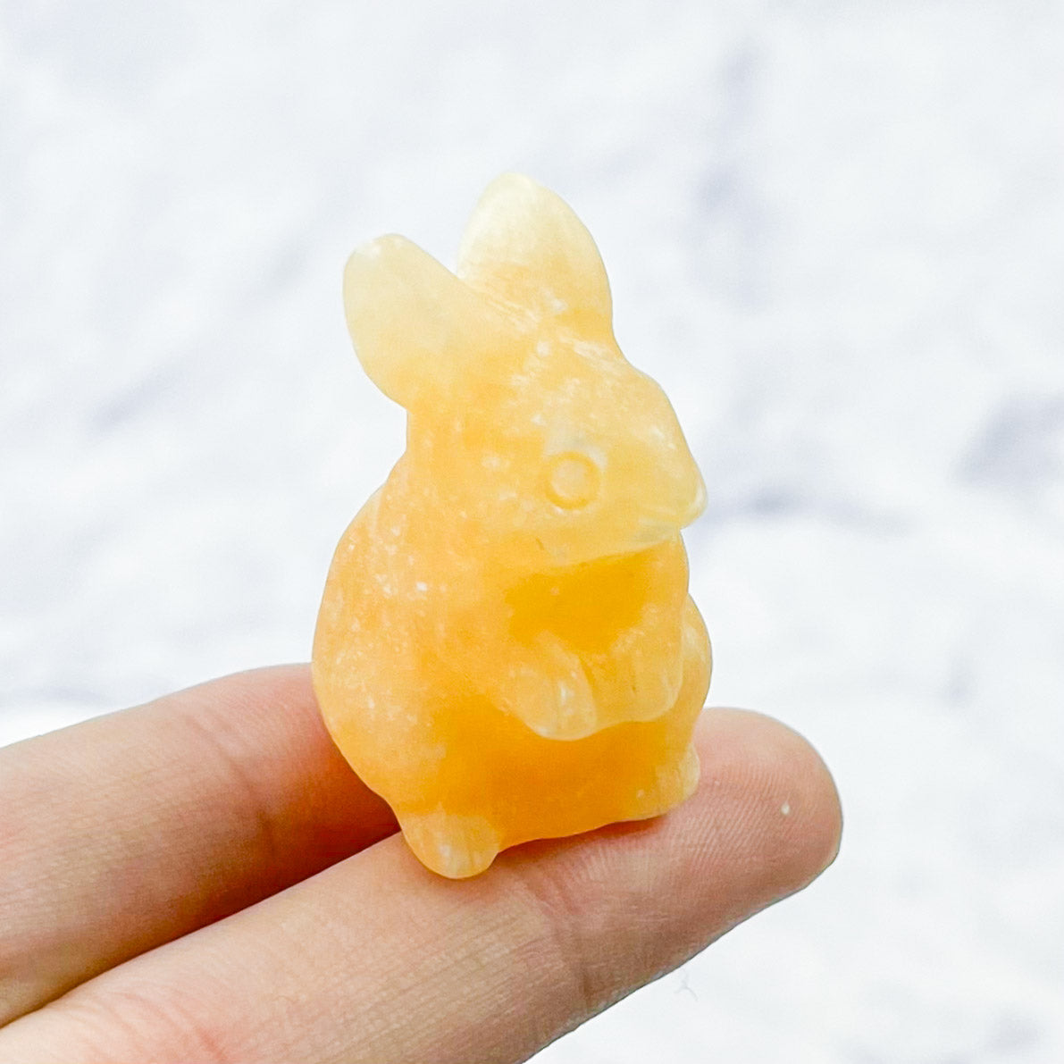 1.5 Inch Yellow Calcite Bunny Carving A16