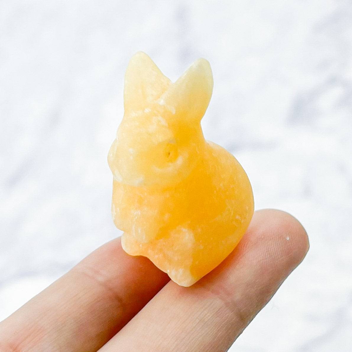 1.5 Inch Yellow Calcite Bunny Carving A16