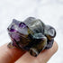 1.5 Inch Chevron Amethyst Frog Carving K22