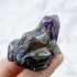 1.5 Inch Chevron Amethyst Frog Carving K22