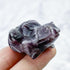 1.5 Inch Chevron Amethyst Frog Carving J22