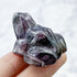 1.5 Inch Chevron Amethyst Frog Carving J22