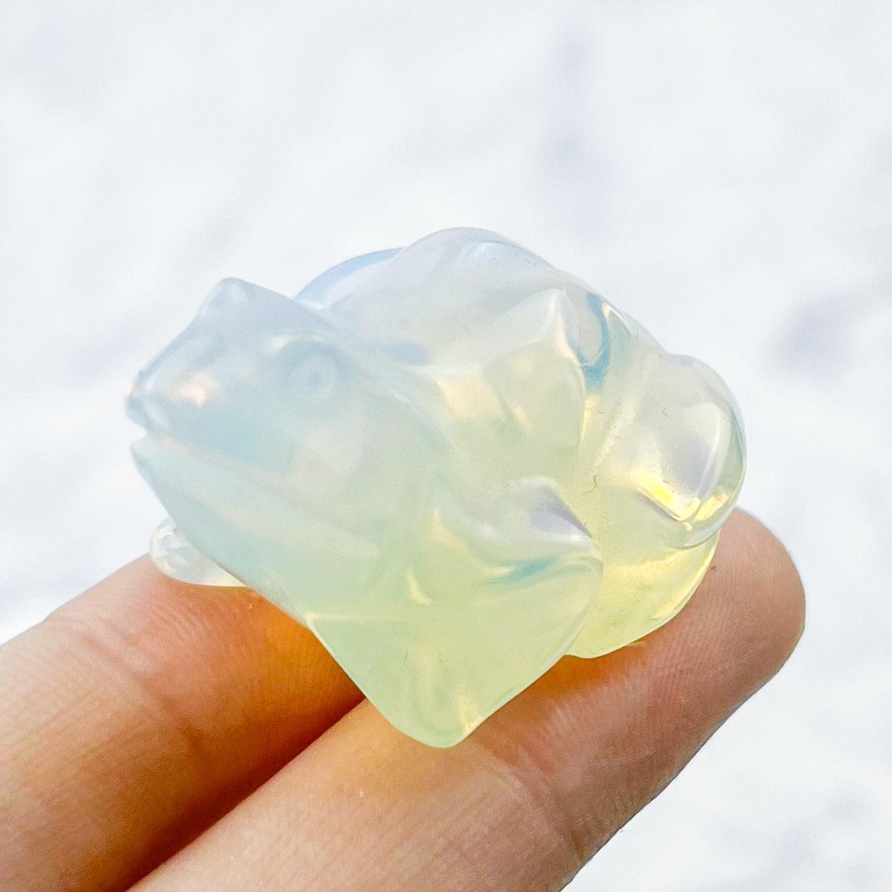 1.5 Inch Opalite Frog Carving M22