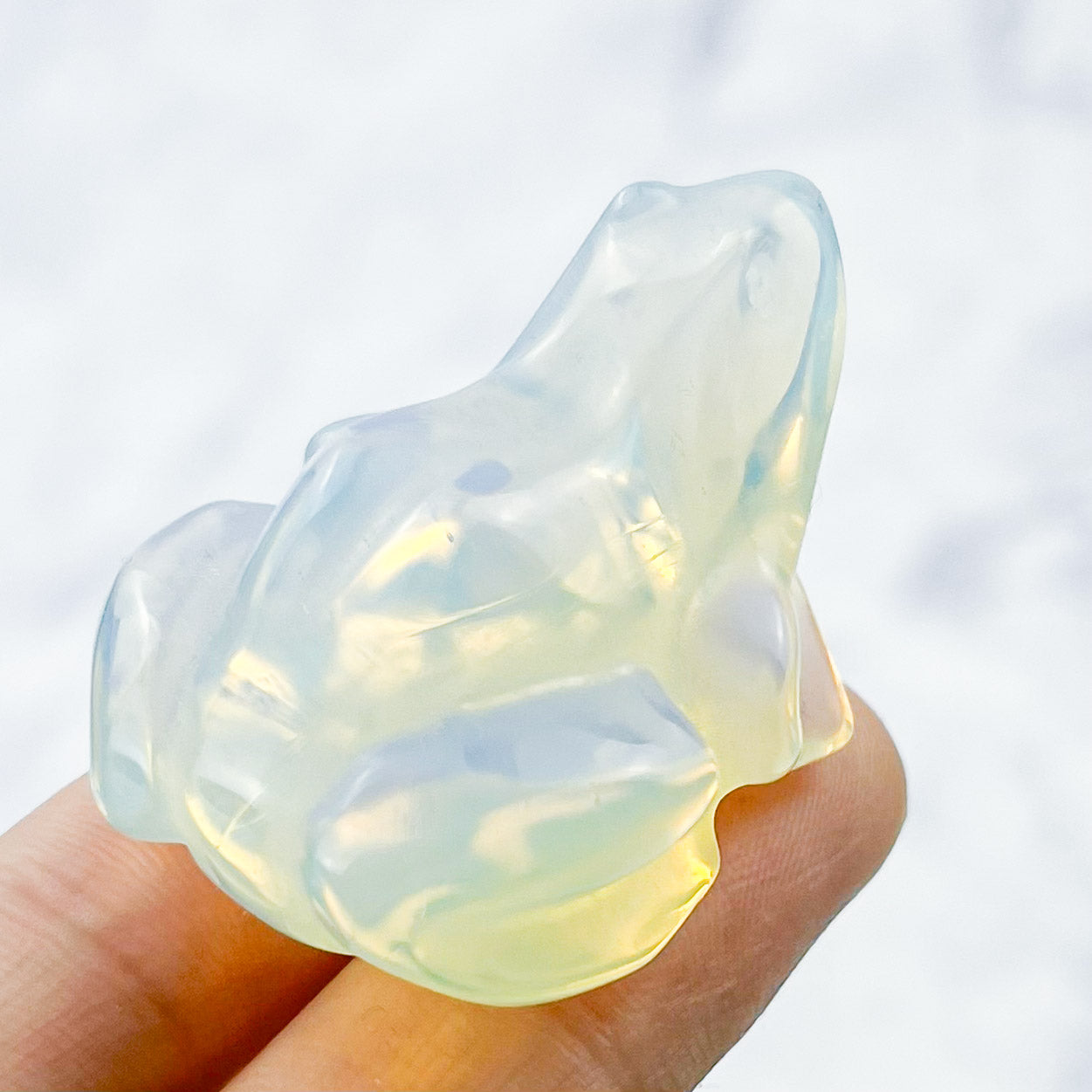 1.5 Inch Opalite Frog Carving M22