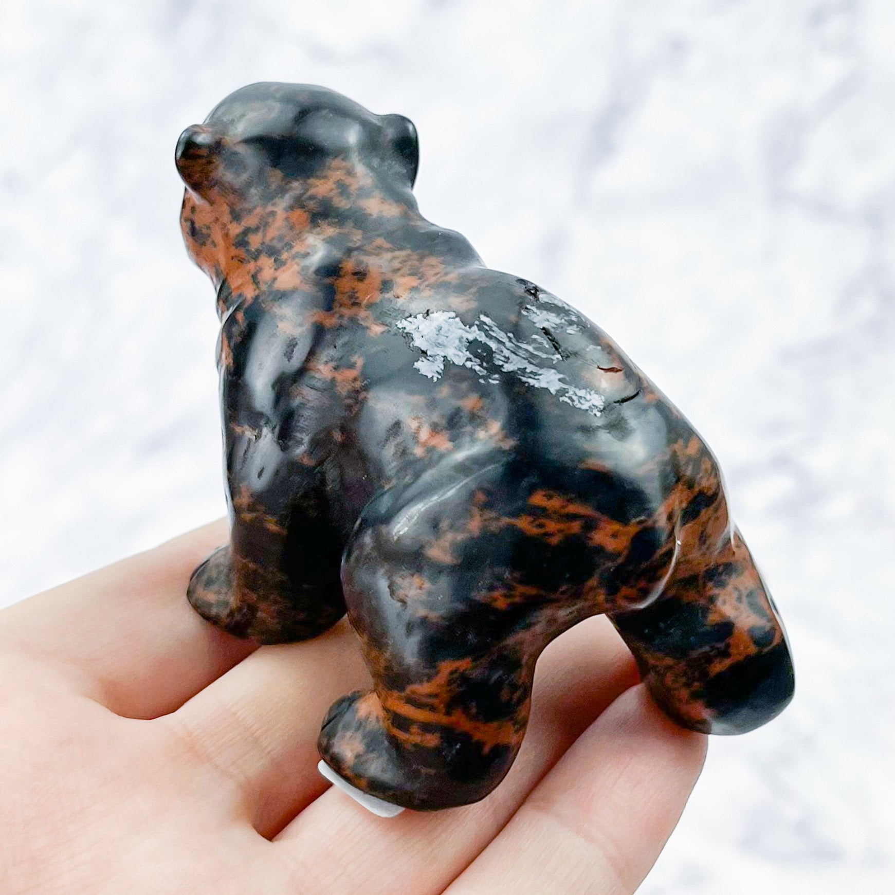 3 Inch Mahogany Obsidian Bear L32