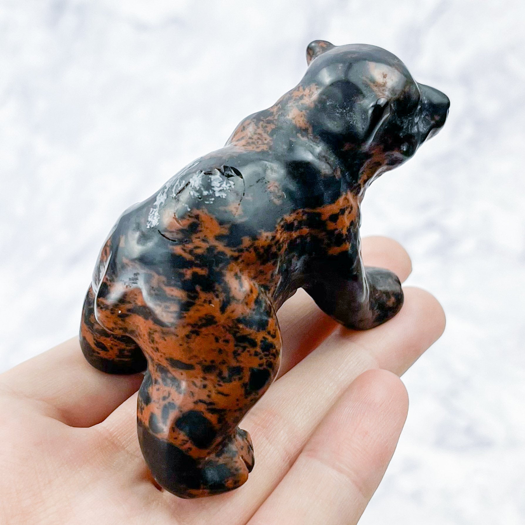 3 Inch Mahogany Obsidian Bear L32