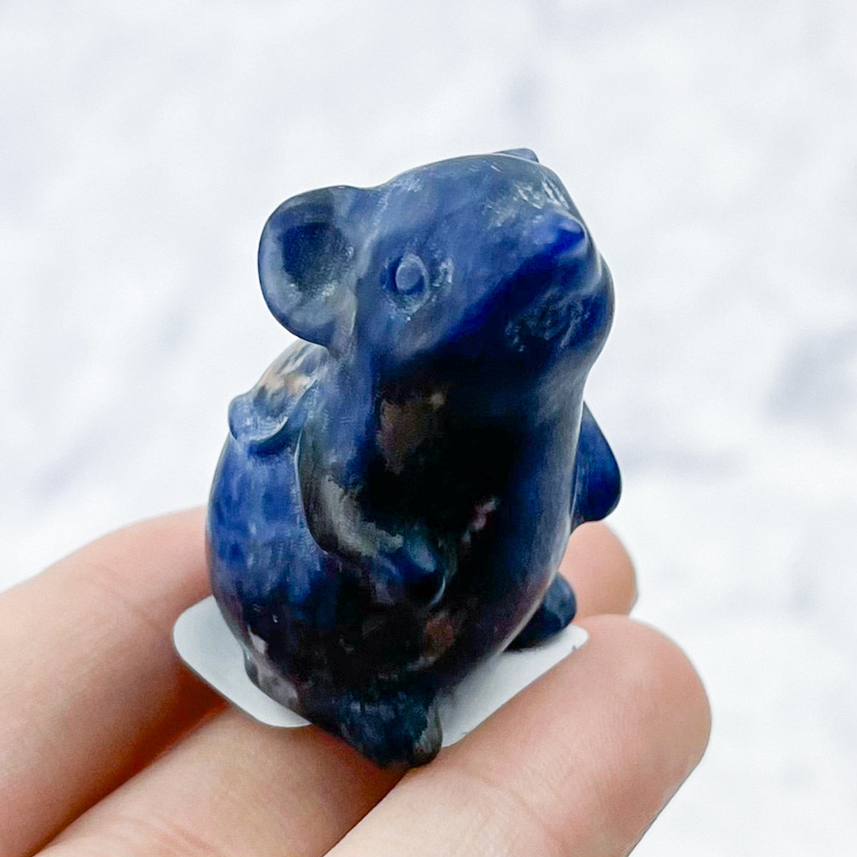 1.75 Inch Dark Sodalite Mouse Carving D16