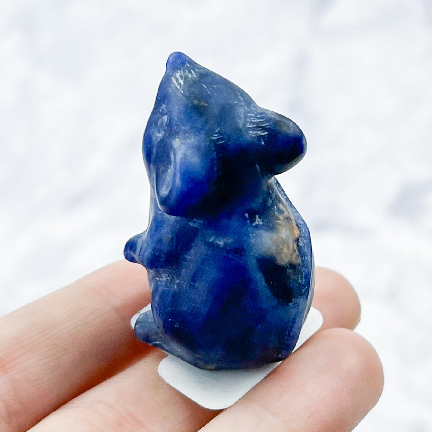 1.75 Inch Dark Sodalite Mouse Carving D16