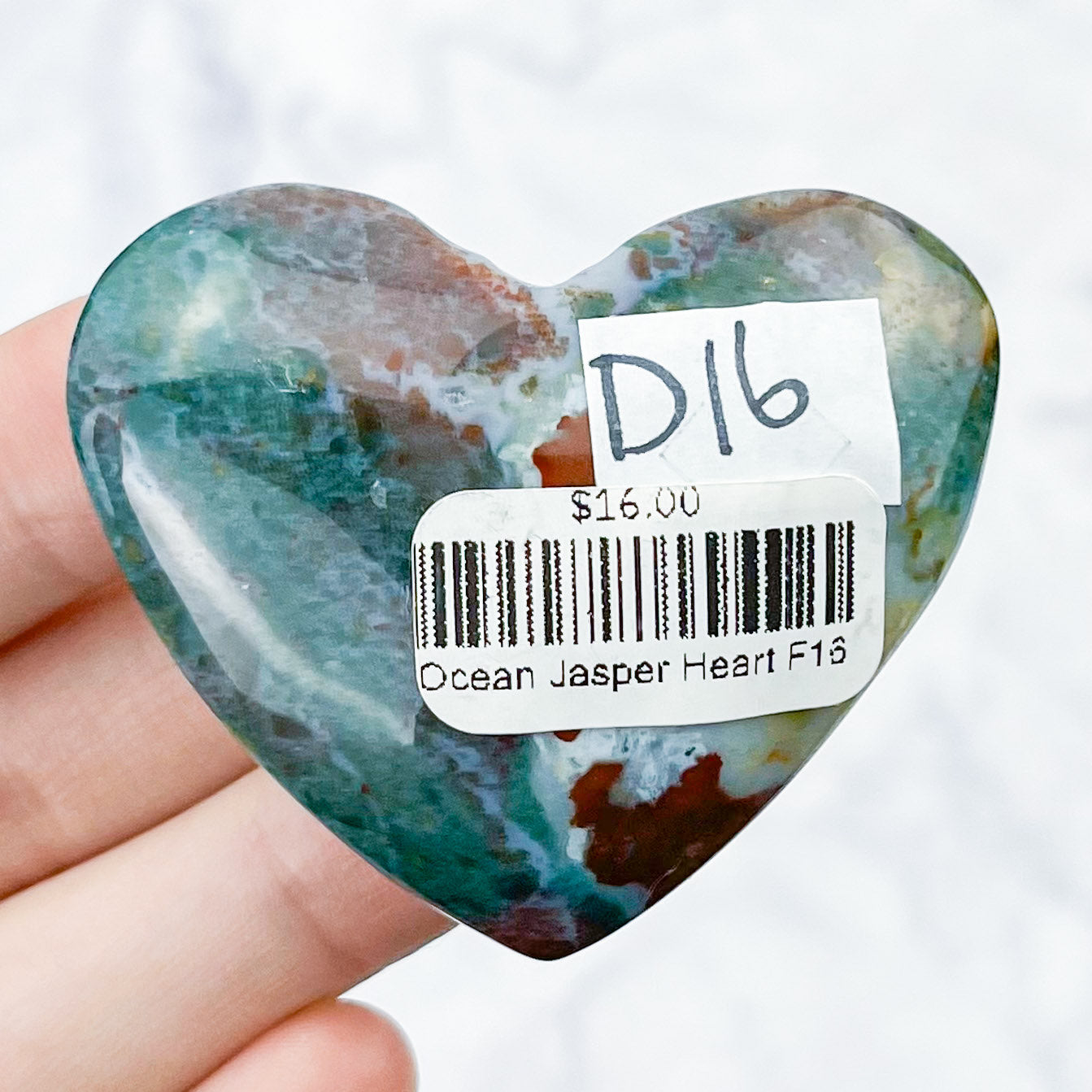 2 Inch Ocean Jasper Heart D16
