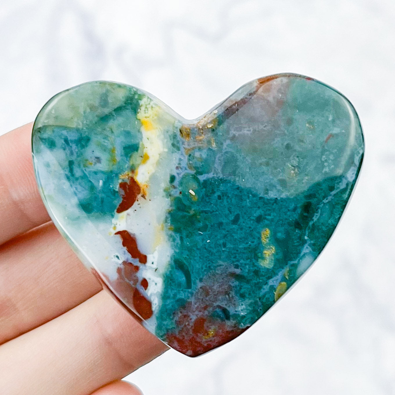 2 Inch Ocean Jasper Heart D16