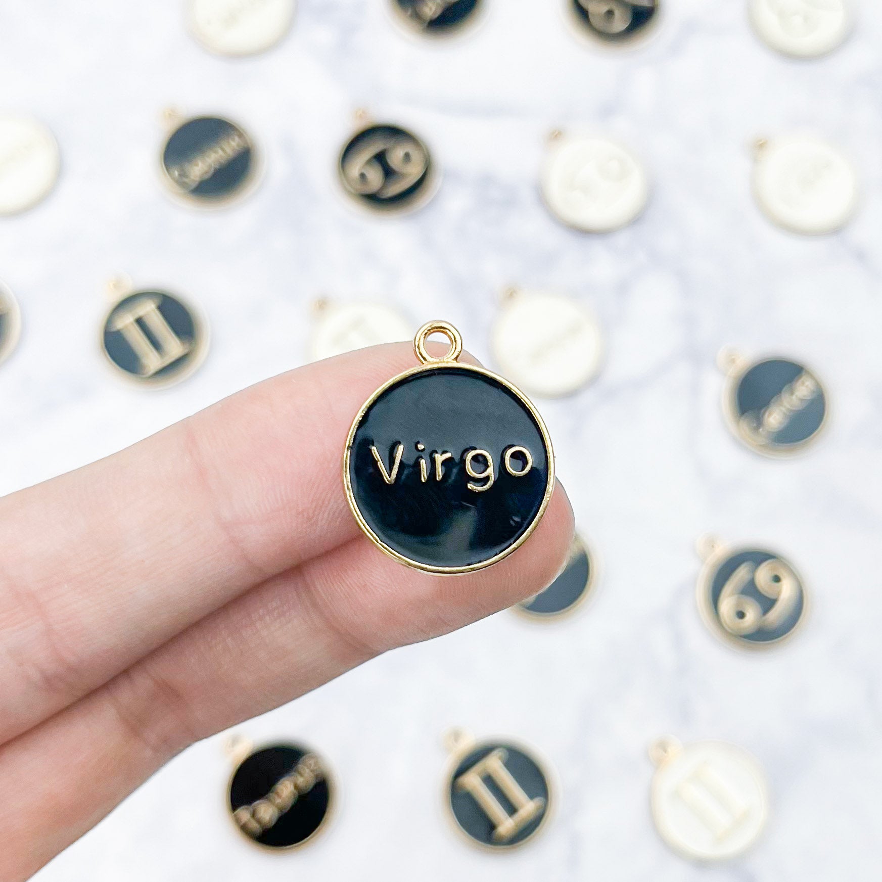 18mm Black Virgo Zodiac Sign Charm