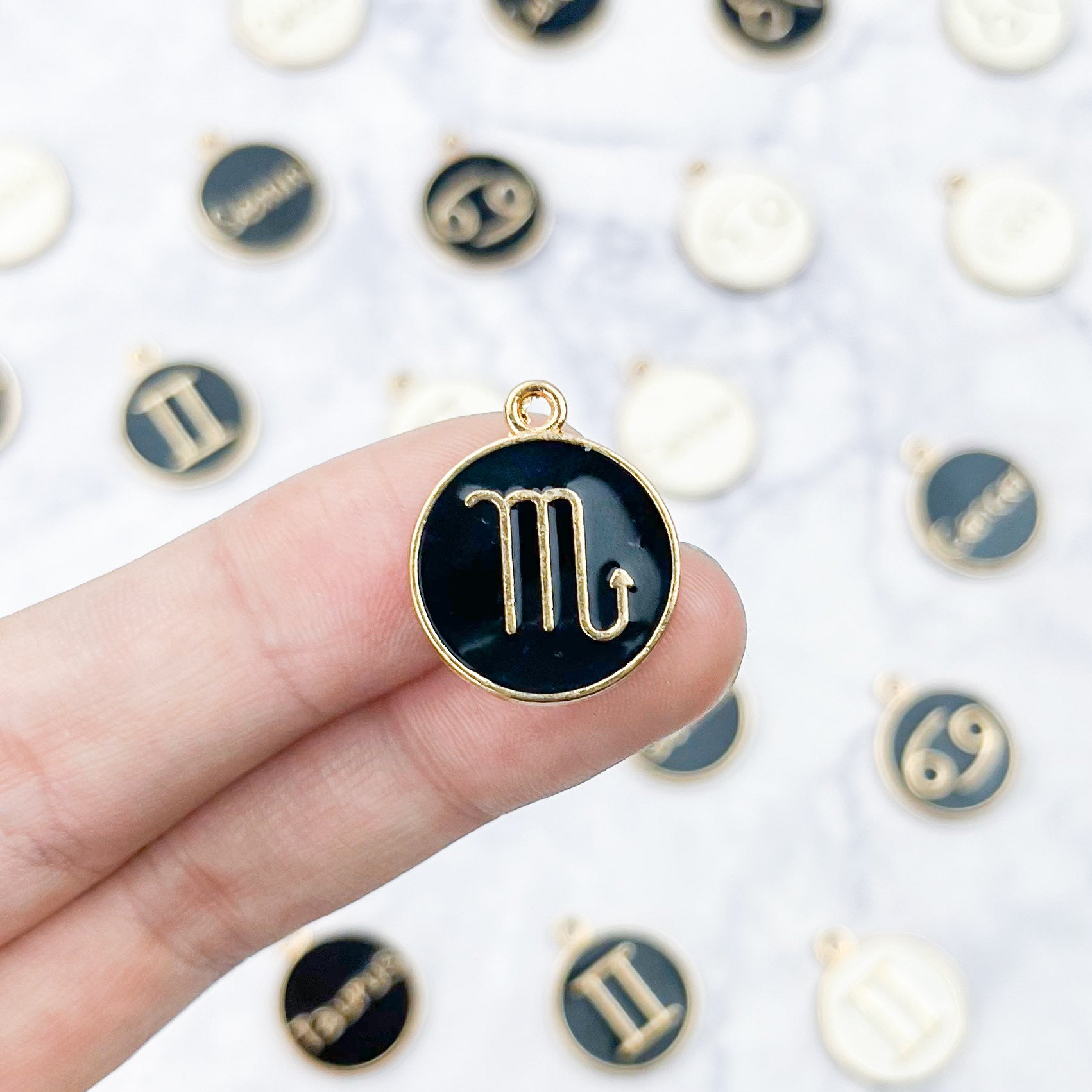 18mm Black Scorpio Zodiac Sign Charm