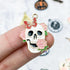 32mm Skull with Flowers and Moth Charm