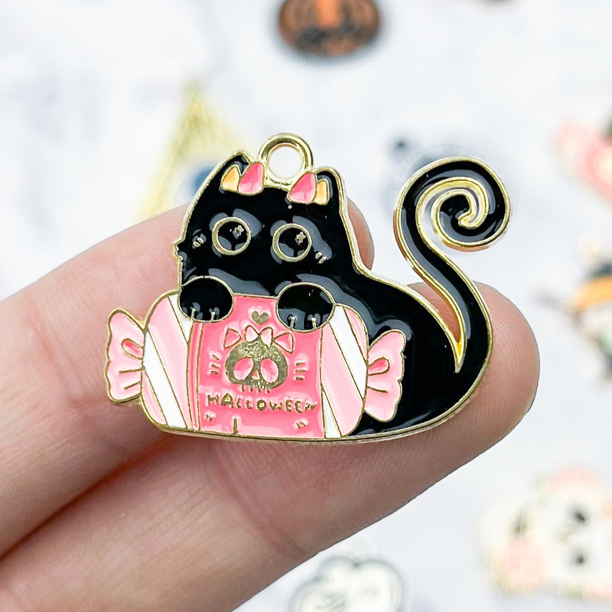 30mm Devil Black Cat Charm