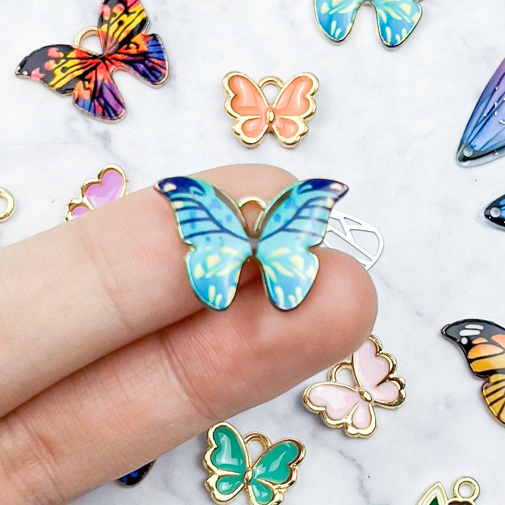 Blue and Green Butterfly Charm