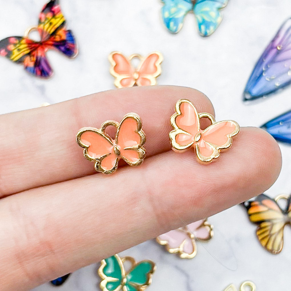 Peach Butterfly Charm Pack