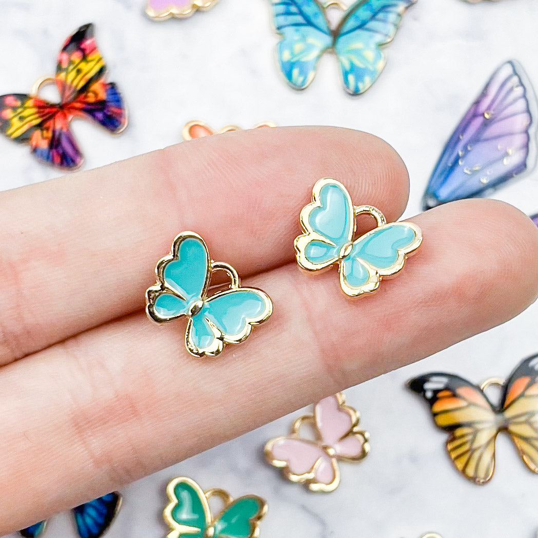 Aqua Butterfly Charm Pack