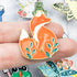 1.5 Inch Fox with Leaves Pin Q6