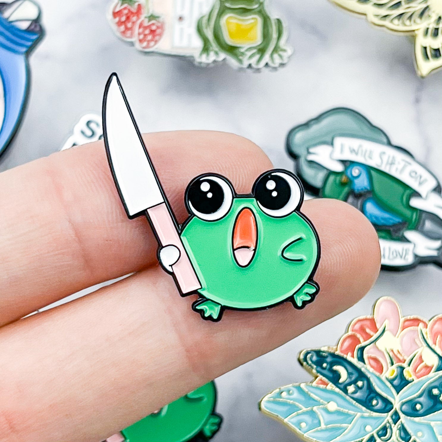 Knife Frog Enamel Pin