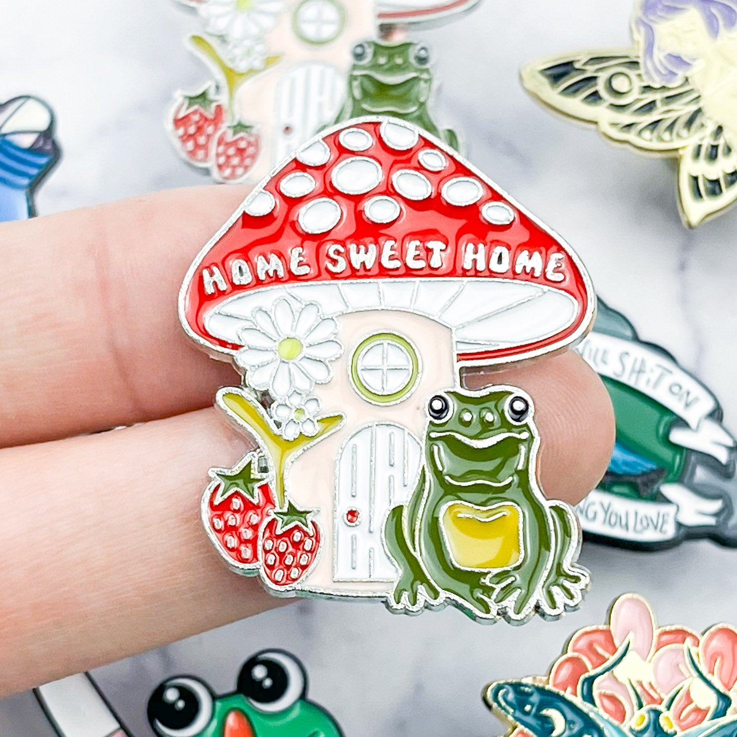 Home Sweet Home Mushroom Enamel Pin