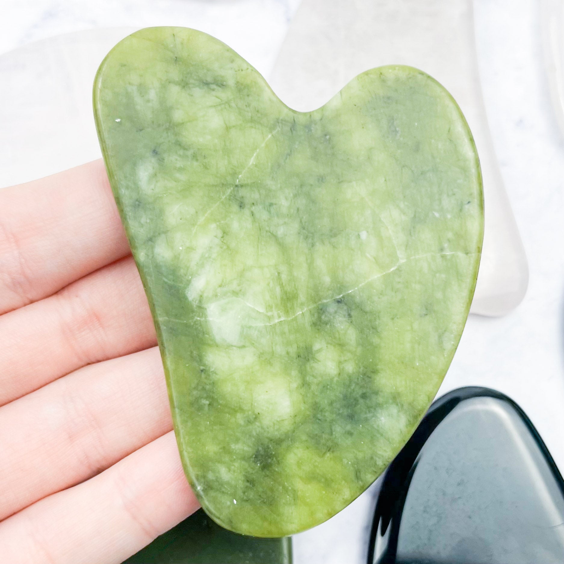 3 Inch Serpentine Heart Gua Sha