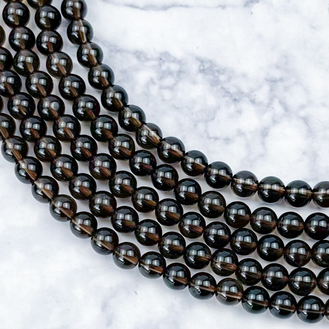 6mm Smoky Quartz Bead Strand