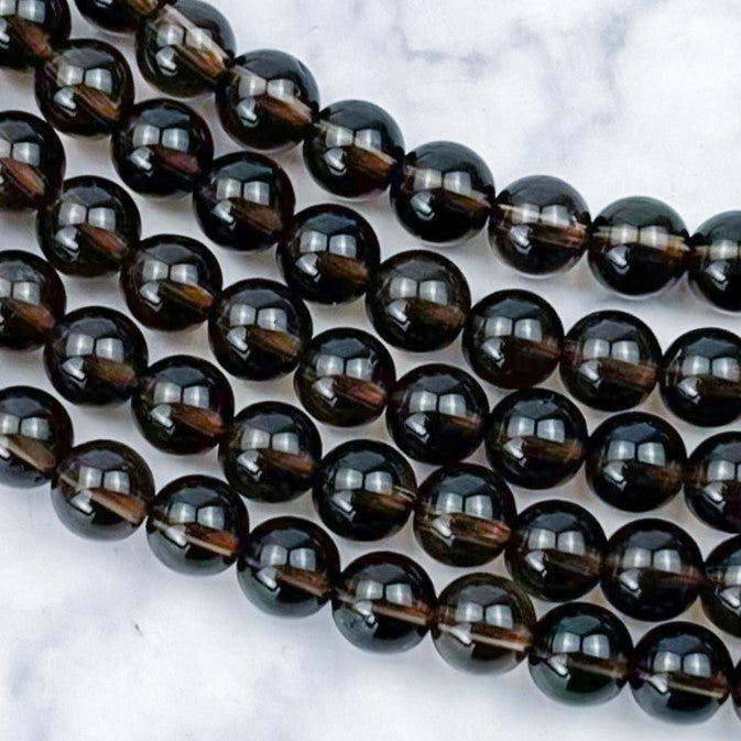 8mm Smoky Quartz Bead Strand