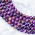 8mm Dyed Purple Tiger's Eye Bead Strand A20