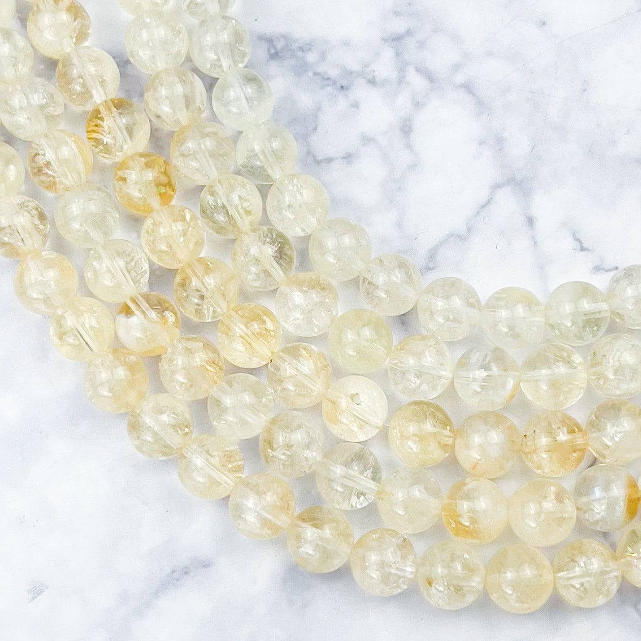 8mm Citrine Bead Half Strand