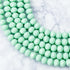 8mm Faceted Mint Rondelle Bead Half Strand