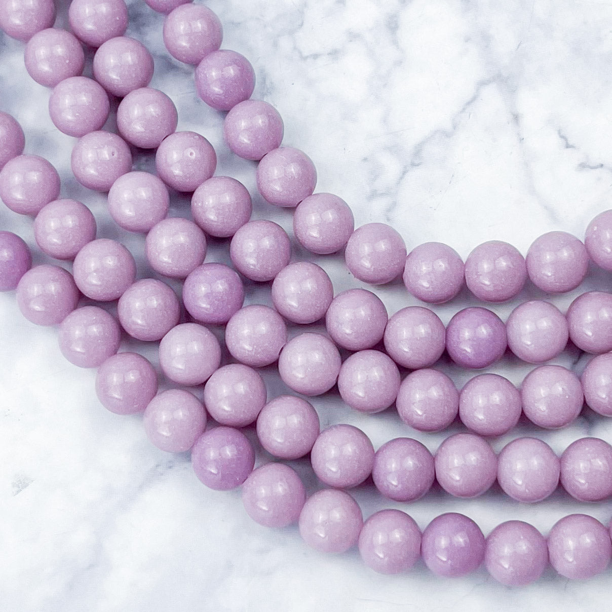 8mm Glow in the Dark Purple Bead Half Strand