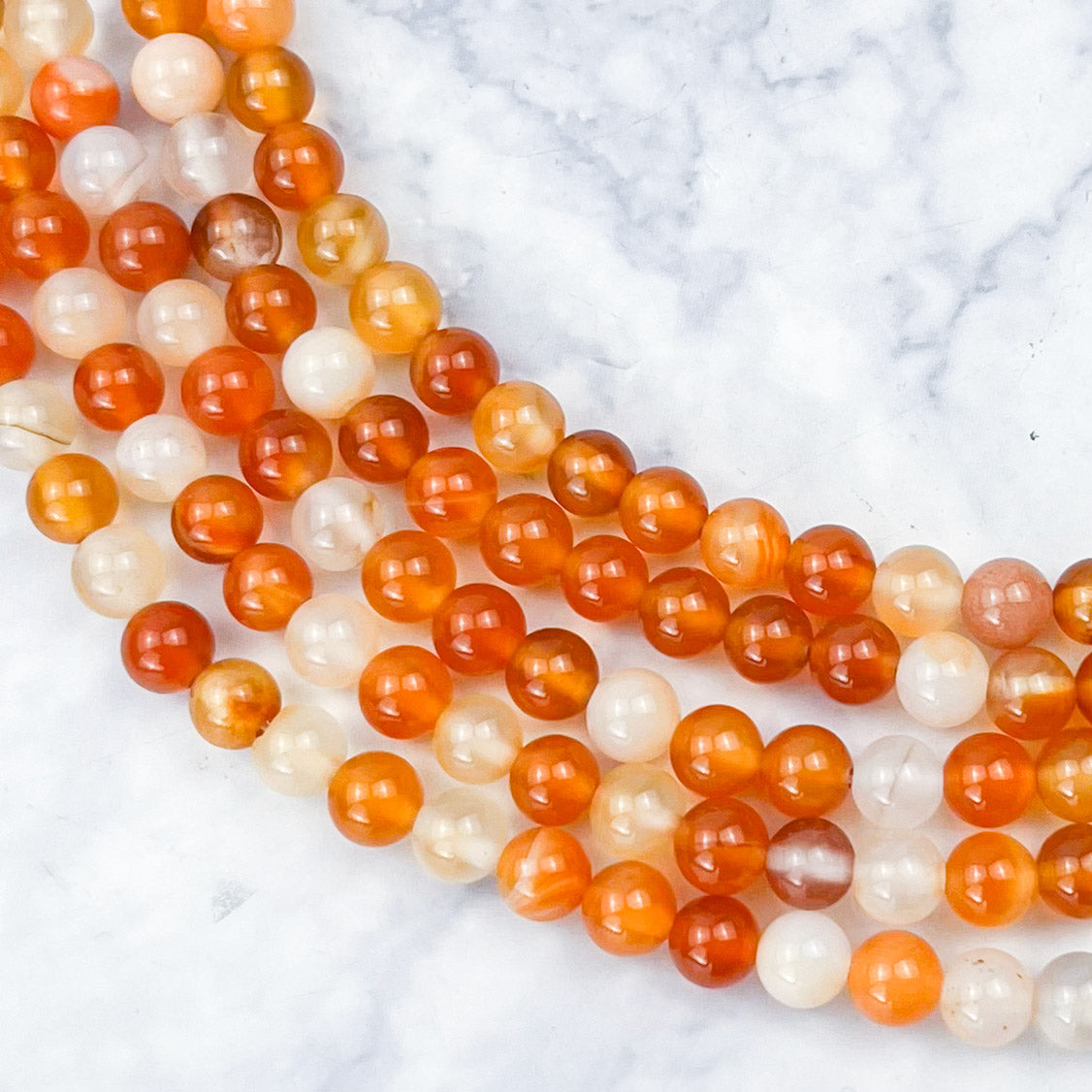 8mm Multi Carnelian Bead Strand