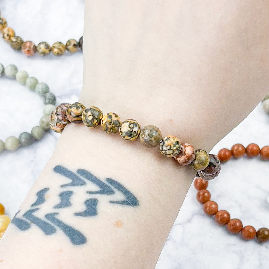 Red Leopard Skin Jasper Bracelet