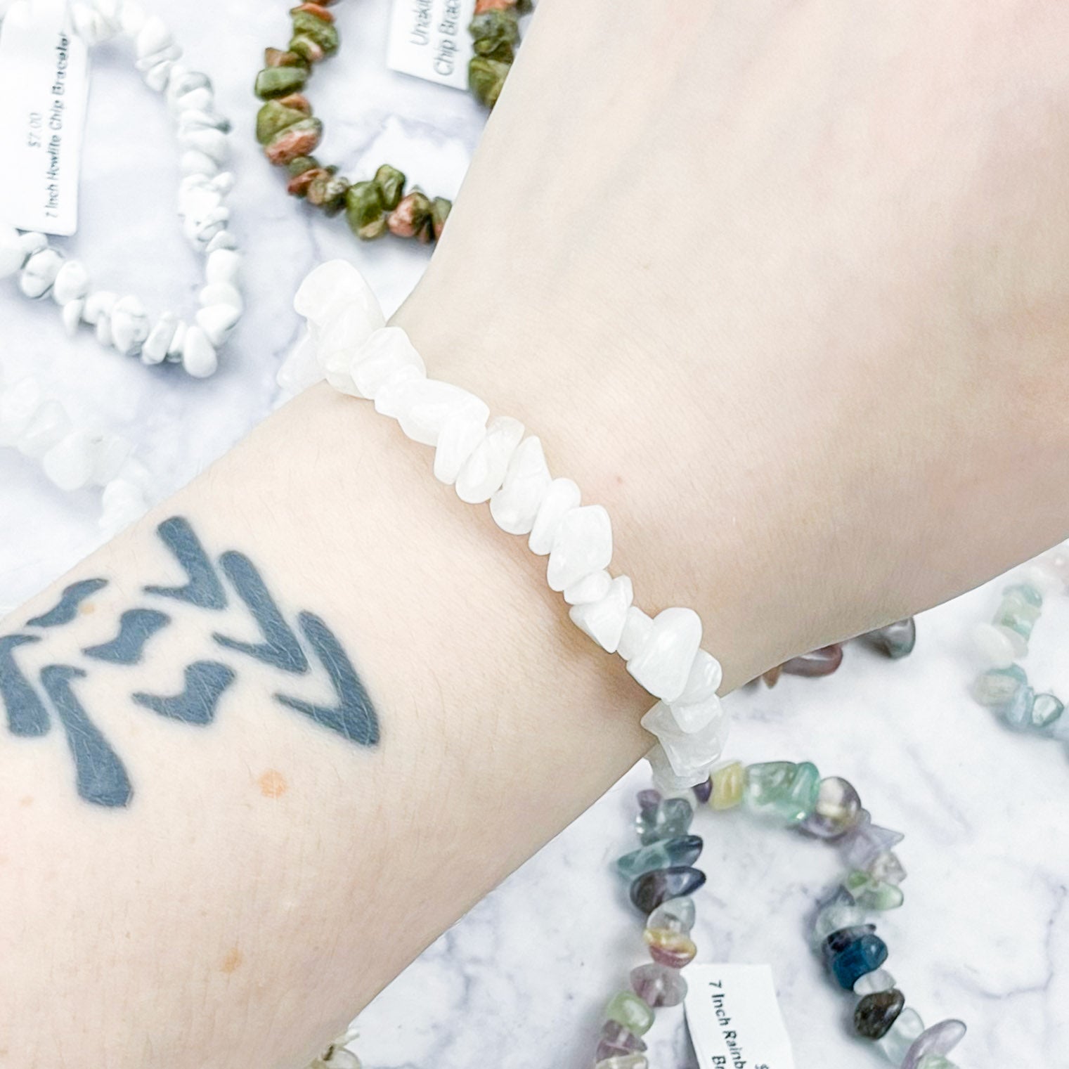 Milky Quartz Chip Bracelet