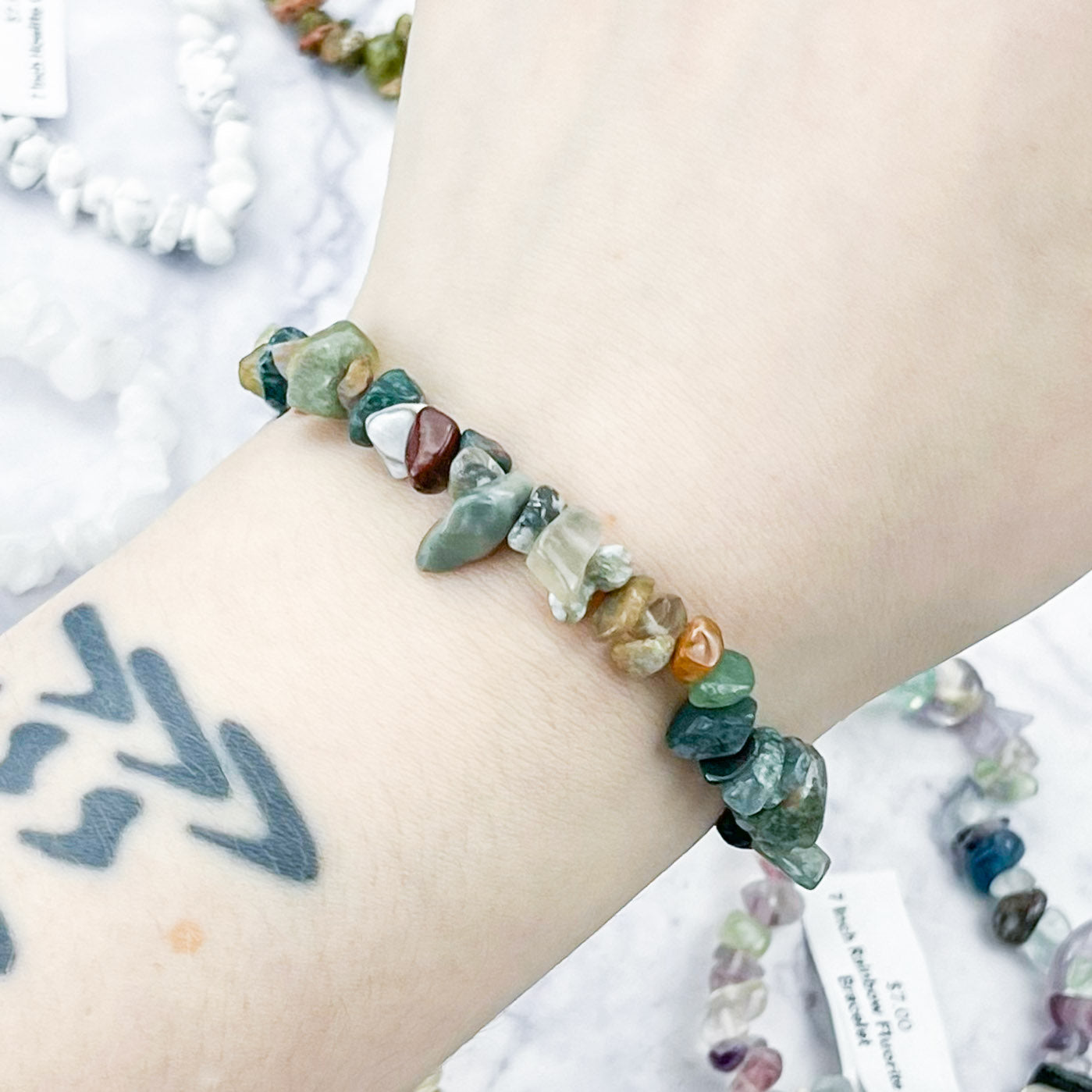 Indian Agate Chip Bracelet