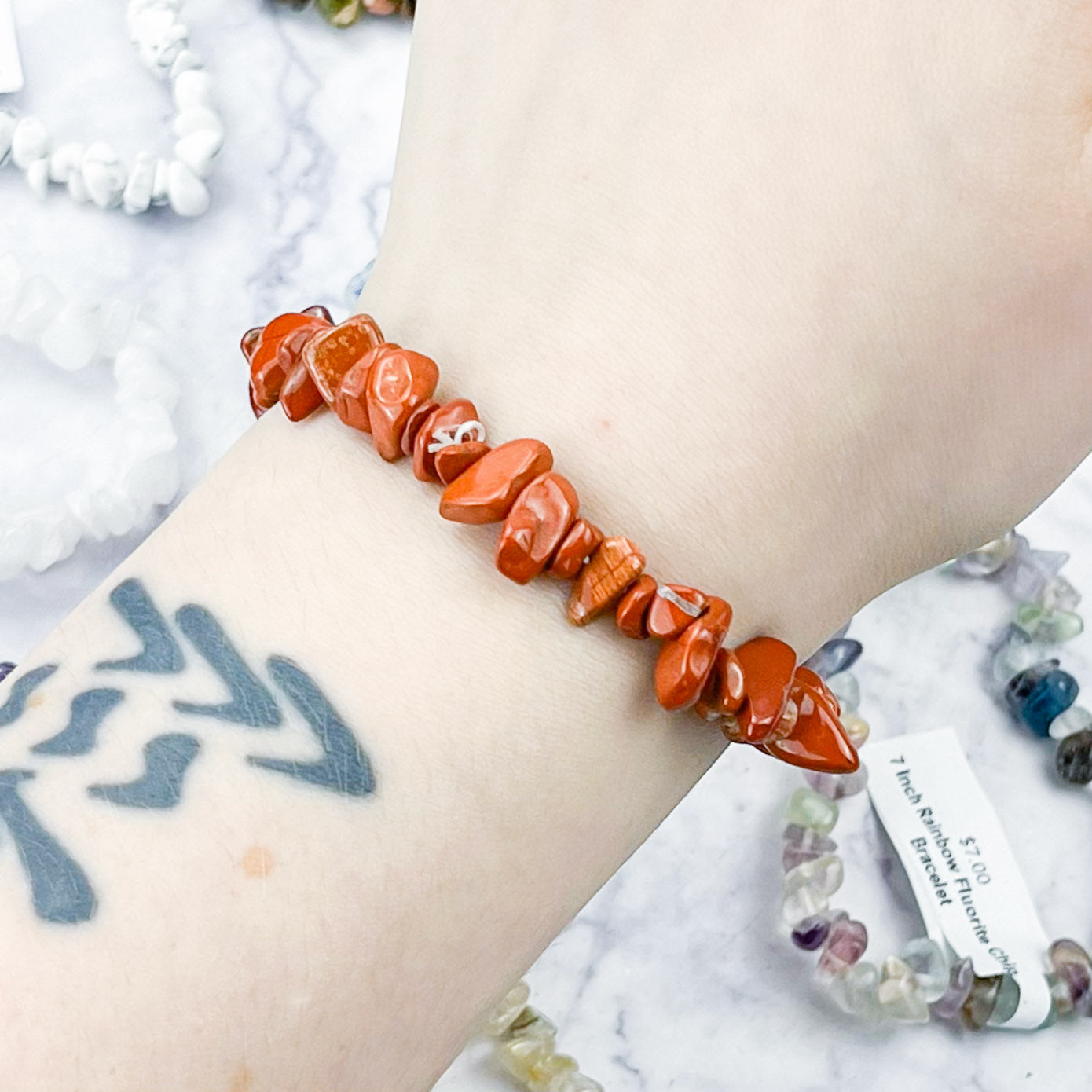 Red Jasper Chip Bracelet