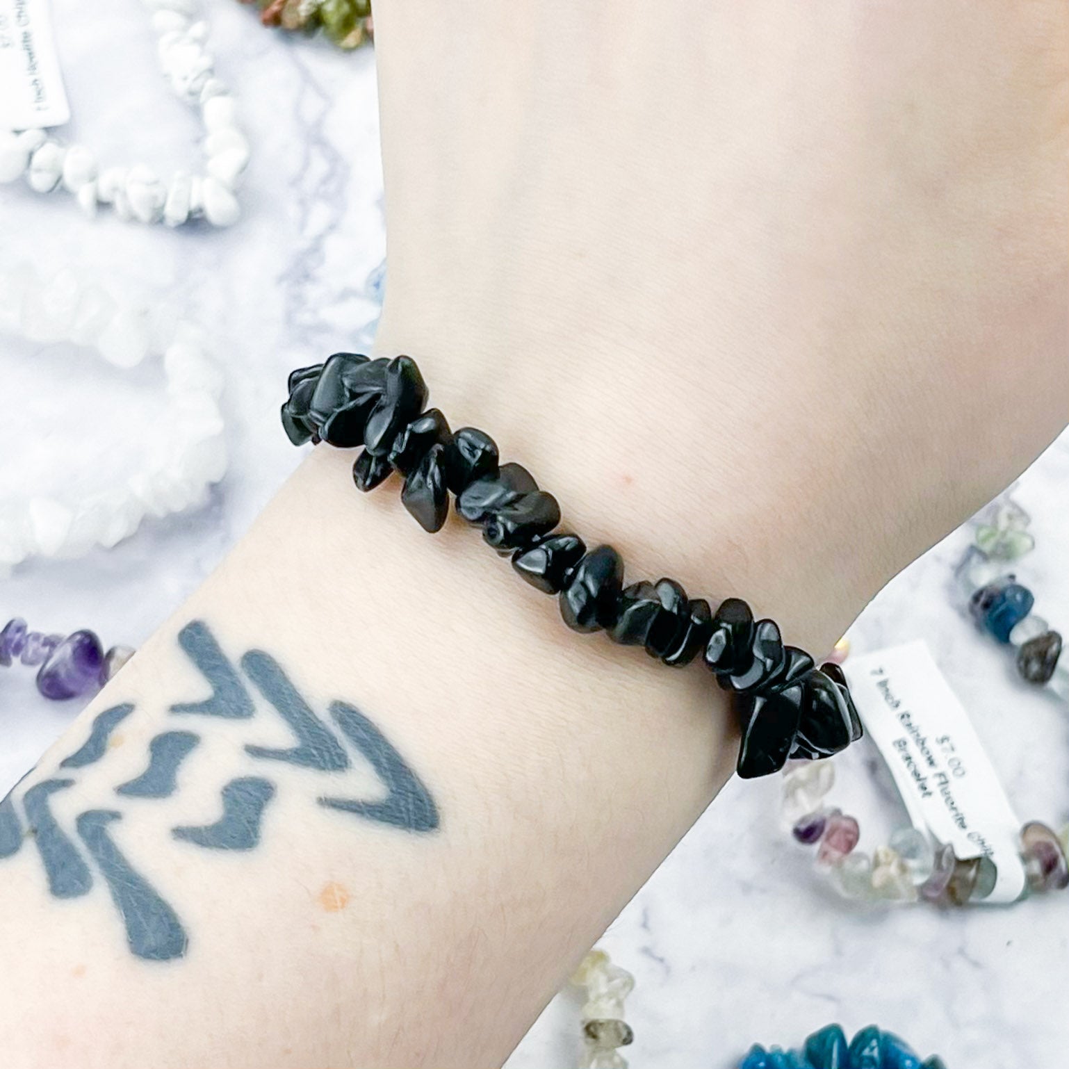 Obsidian Chip Bracelet