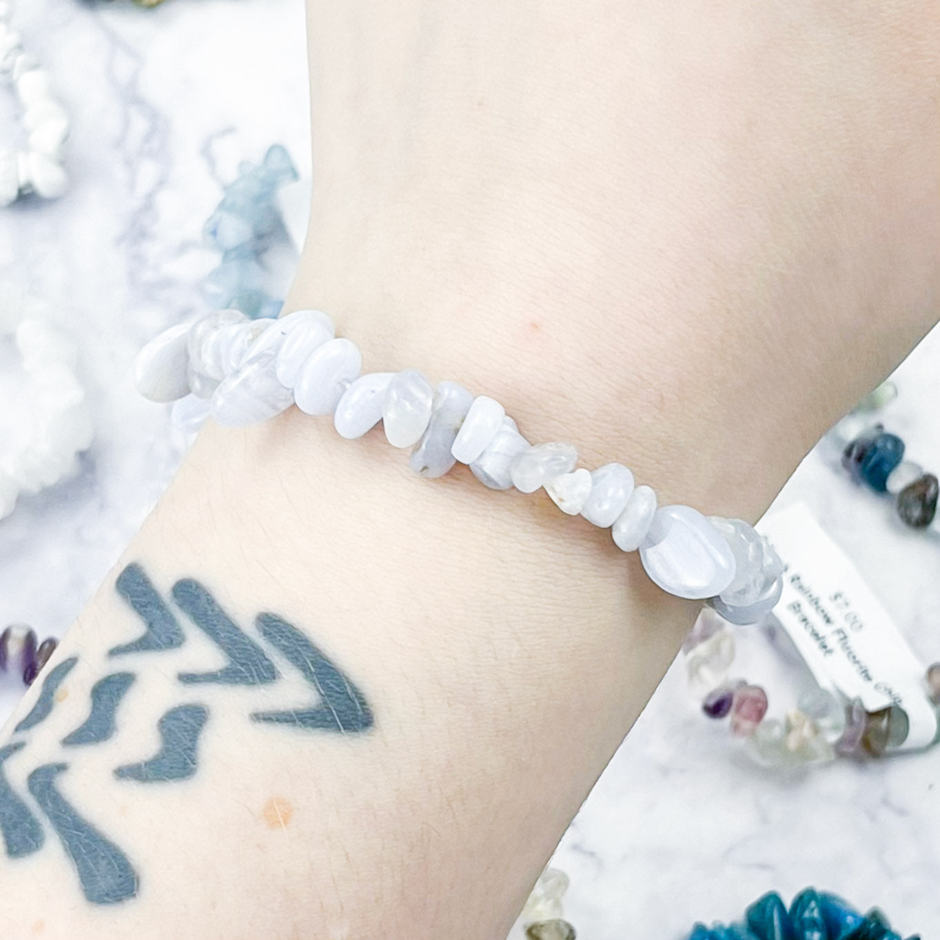 Blue Lace Agate Chip Bracelet