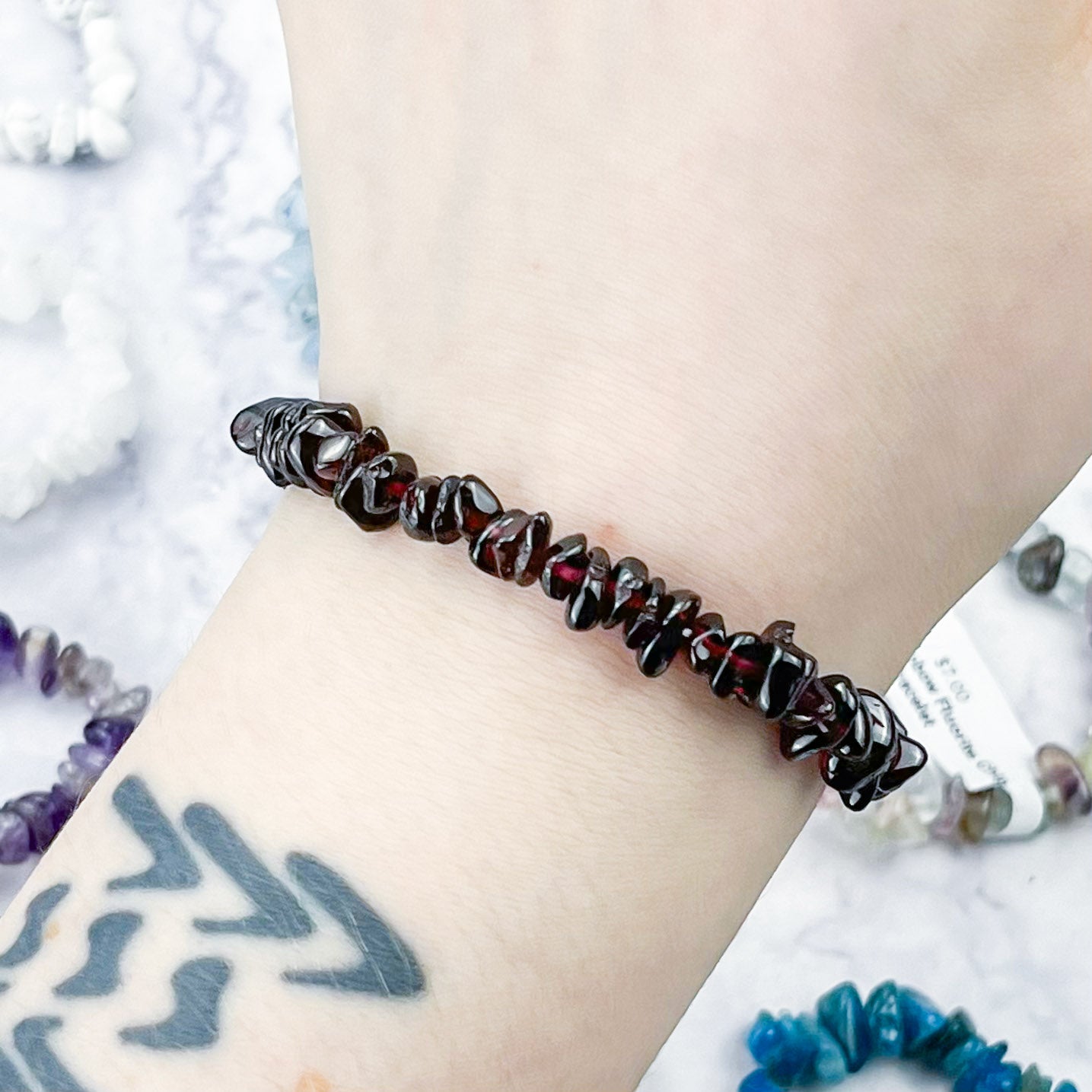 Garnet Chip Bracelet