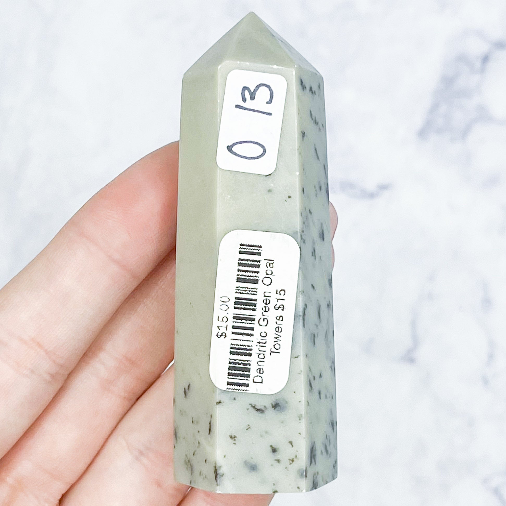 Dendritic Green Opal Towers $13