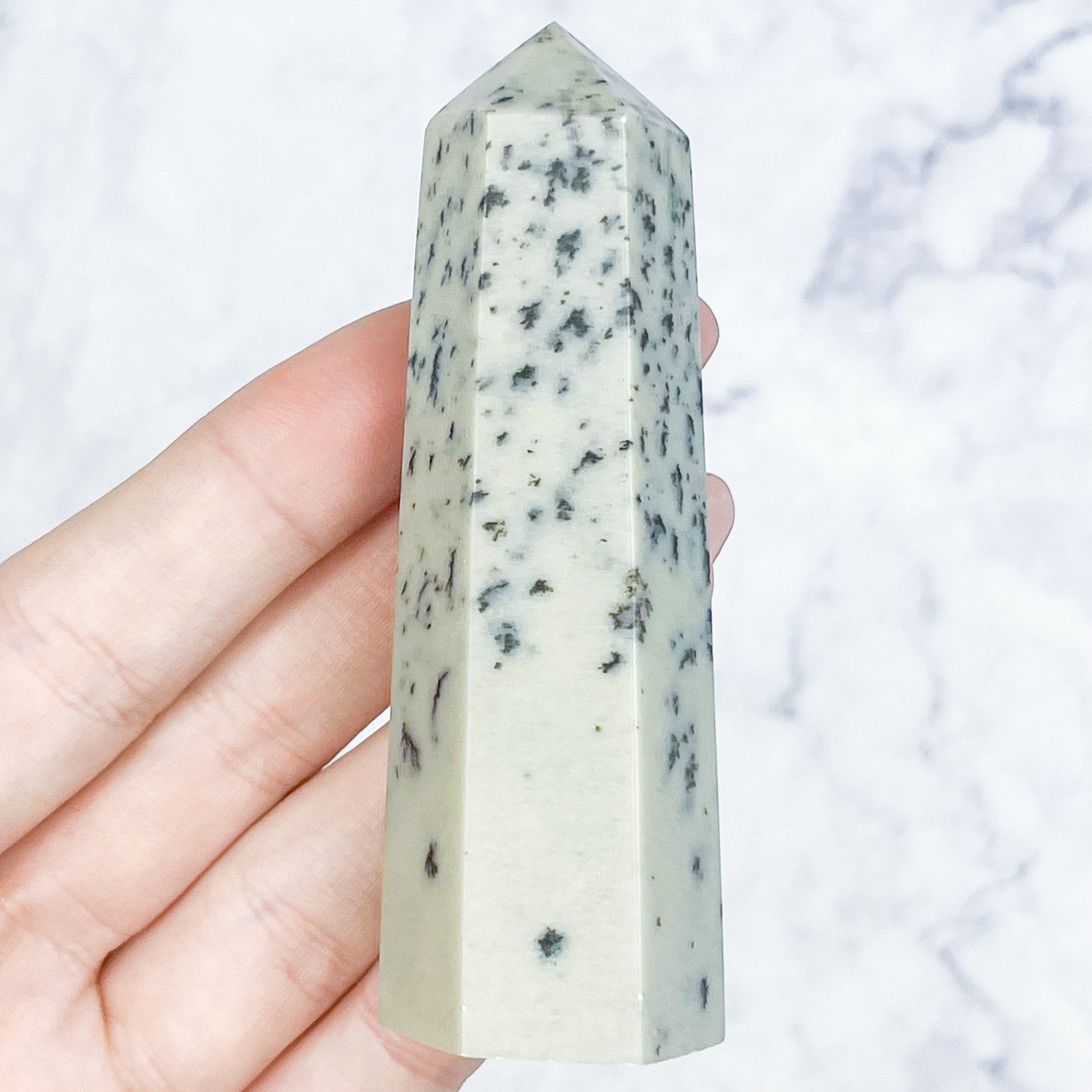 Dendritic Green Opal Towers $15