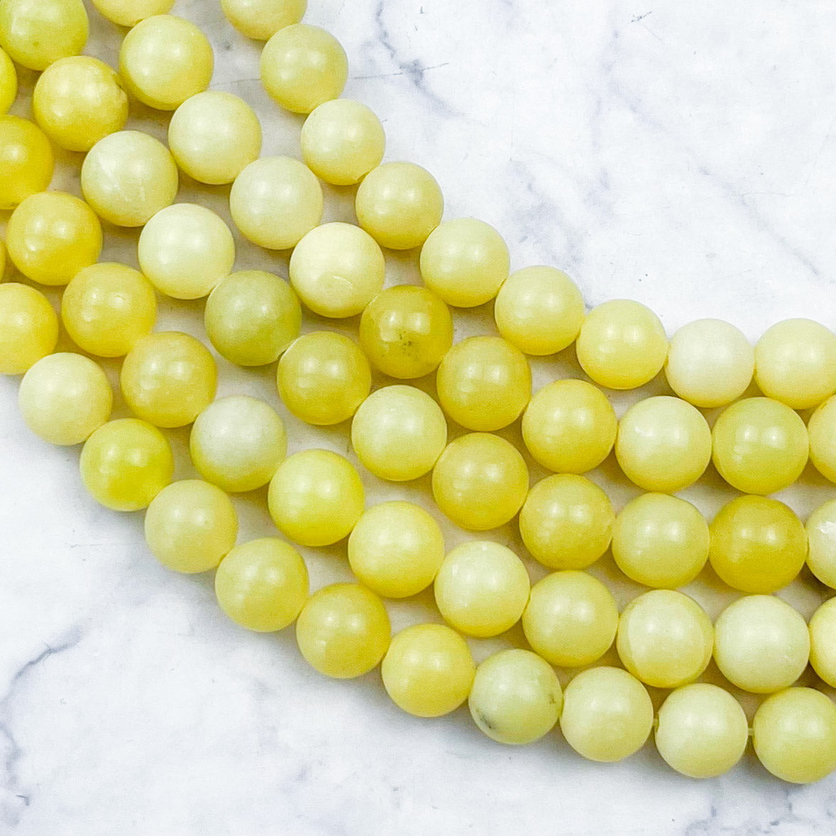 8mm Lime Serpentine Bead Strand