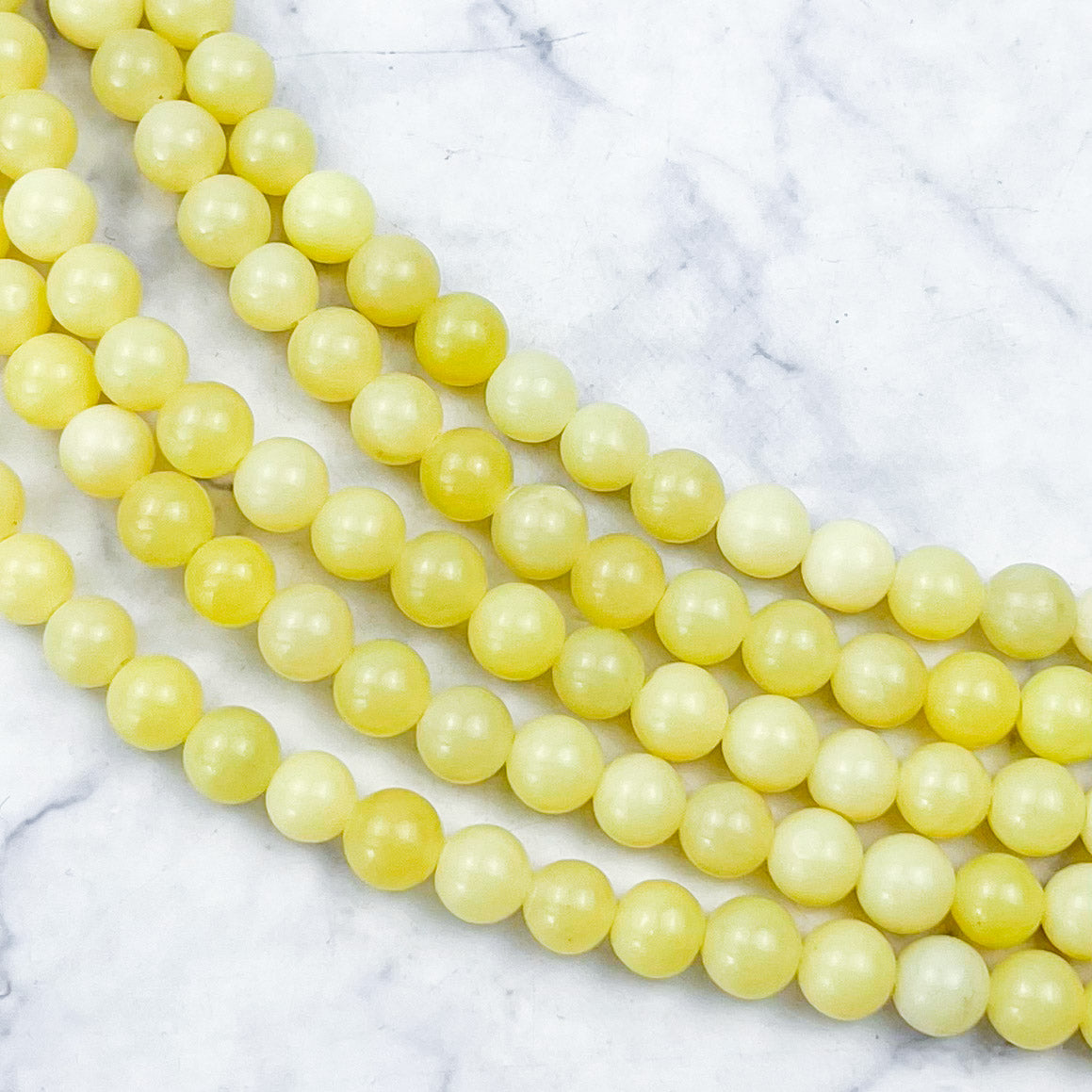 6mm Lime Serpentine Bead Strand